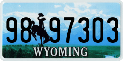 WY license plate 9897303