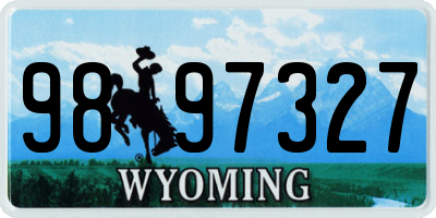 WY license plate 9897327