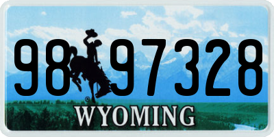 WY license plate 9897328