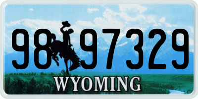 WY license plate 9897329