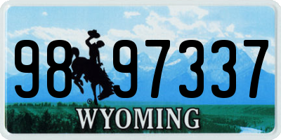 WY license plate 9897337