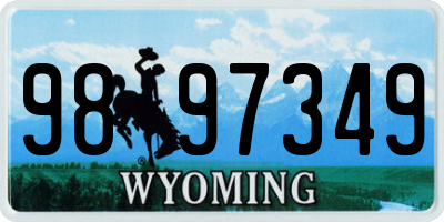 WY license plate 9897349