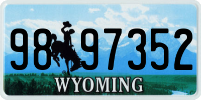 WY license plate 9897352