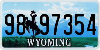 WY license plate 9897354