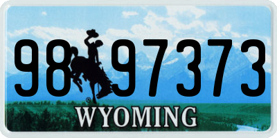 WY license plate 9897373