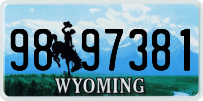WY license plate 9897381