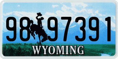 WY license plate 9897391