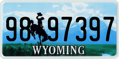 WY license plate 9897397