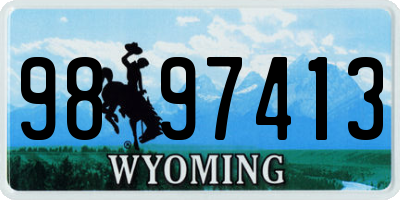 WY license plate 9897413