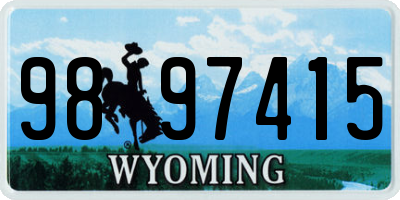 WY license plate 9897415