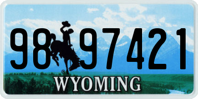 WY license plate 9897421