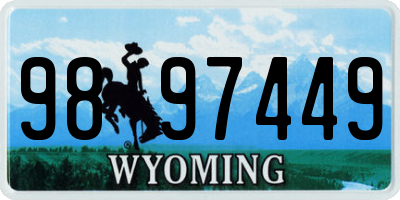 WY license plate 9897449