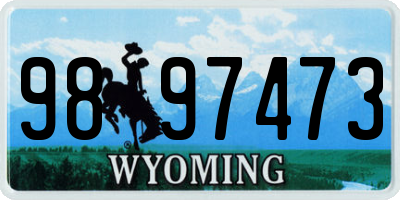 WY license plate 9897473