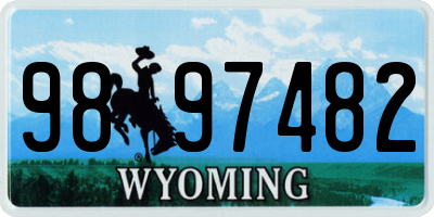 WY license plate 9897482