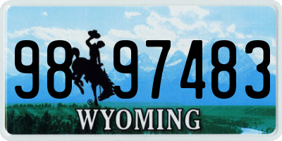 WY license plate 9897483