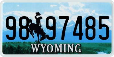 WY license plate 9897485