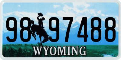 WY license plate 9897488