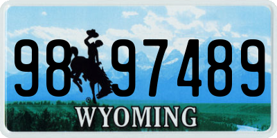 WY license plate 9897489