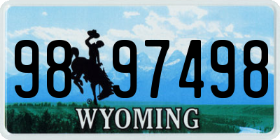 WY license plate 9897498