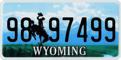 WY license plate 9897499