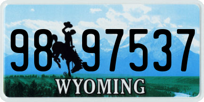 WY license plate 9897537
