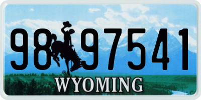 WY license plate 9897541