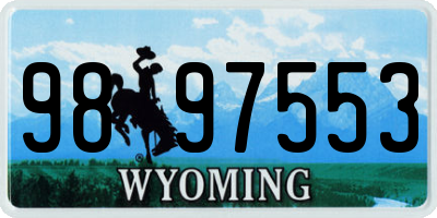 WY license plate 9897553