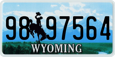 WY license plate 9897564