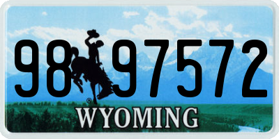 WY license plate 9897572