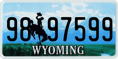 WY license plate 9897599
