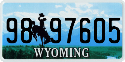 WY license plate 9897605