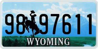 WY license plate 9897611