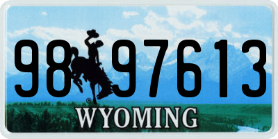 WY license plate 9897613