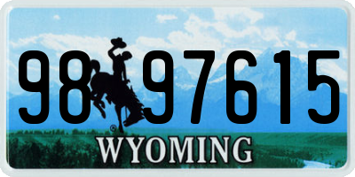 WY license plate 9897615