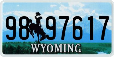 WY license plate 9897617