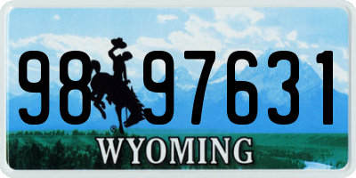 WY license plate 9897631