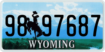 WY license plate 9897687