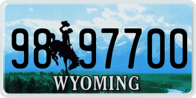 WY license plate 9897700