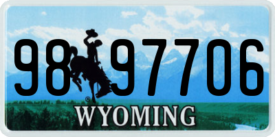 WY license plate 9897706