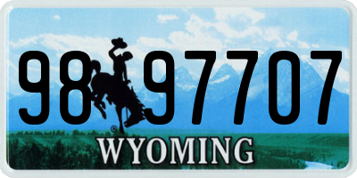 WY license plate 9897707