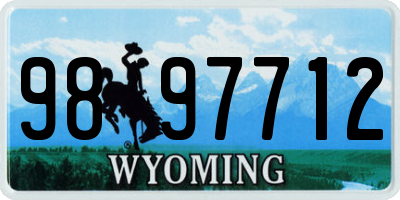 WY license plate 9897712