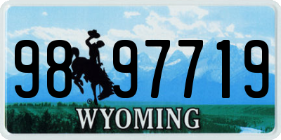 WY license plate 9897719