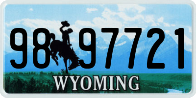 WY license plate 9897721