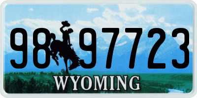 WY license plate 9897723