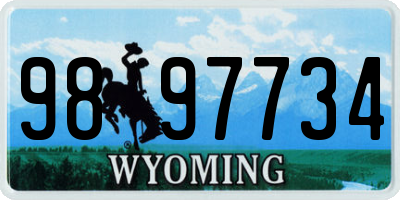 WY license plate 9897734