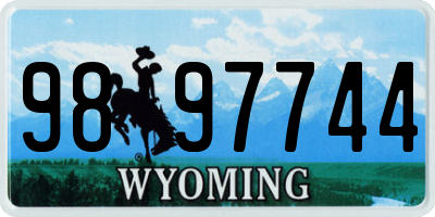 WY license plate 9897744
