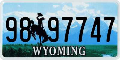 WY license plate 9897747