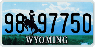 WY license plate 9897750
