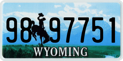 WY license plate 9897751