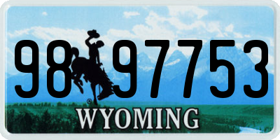 WY license plate 9897753